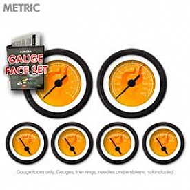Aurora Instuments Gauge Face Overlay - Fiber Orange Daytime Color/ White Letter Color - 8434