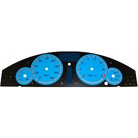 US Speedo Gauge Face Overlay - Blue Daytime Color/ White Letter Color - 300064