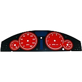 US Speedo Gauge Face Overlay - Red Daytime Color/ White Letter Color - 300065