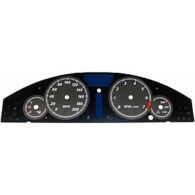 US Speedo Gauge Face Overlay - Black Daytime Color/ White Letter Color - 300071