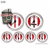 Aurora Instuments Gauge Face Overlay - Fiber Red Daytime Color/ Black Letter Color - 2121
