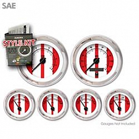 Aurora Instuments Gauge Face Overlay - Fiber Red Daytime Color/ Black Letter Color - 2121