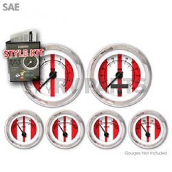 Aurora Instuments Gauge Face Overlay - Fiber Red Daytime Color/ Black Letter Color - 2121