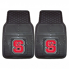 Fan Mat Floor Mat - Universal Fit Black Vinyl Set of 2 - 10988