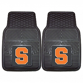 Fan Mat Floor Mat - Universal Fit Black Vinyl Set of 2 - 11342