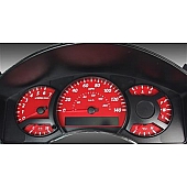 US Speedo Gauge Face Overlay - Red Daytime Color/ White Letter Color - TIT065
