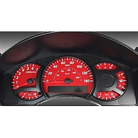 US Speedo Gauge Face Overlay - Red Daytime Color/ White Letter Color - TIT065