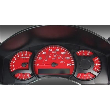 US Speedo Gauge Face Overlay - Red Daytime Color/ White Letter Color - TIT065