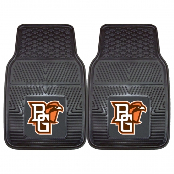 Fan Mat Floor Mat - Universal Fit Black Vinyl Set of 2 - 11742