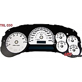 US Speedo Gauge Face Overlay - White Daytime Color/ Black Letter Color - TRL050