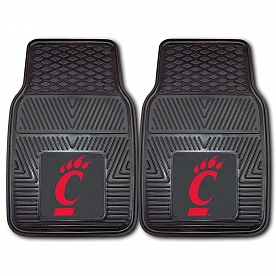 Fan Mat Floor Mat - Universal Fit Black Vinyl Set of 2 - 11764