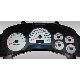 US Speedo Gauge Face Overlay - Silver Daytime Color/ Black Letter Color - TRL052