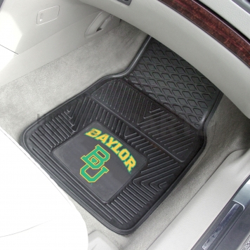 Fan Mat Floor Mat - Universal Fit Black Vinyl Set of 2 - 11770-1