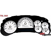 US Speedo Gauge Face Overlay - White Daytime Color/ Black Letter Color - TRL060
