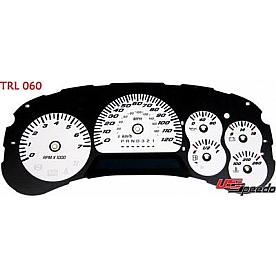 US Speedo Gauge Face Overlay - White Daytime Color/ Black Letter Color - TRL060