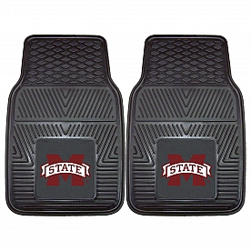 Fan Mat Floor Mat - Universal Fit Black Vinyl Set of 2 - 11774