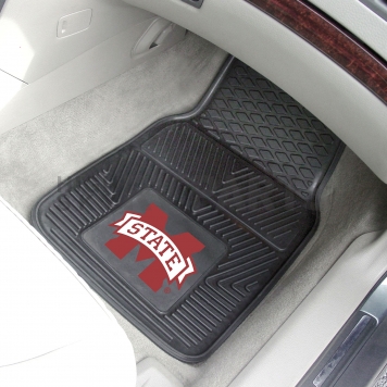 Fan Mat Floor Mat - Universal Fit Black Vinyl Set of 2 - 11774-1