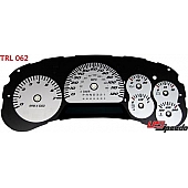 US Speedo Gauge Face Overlay - Silver Daytime Color/ Black Letter Color - TRL062