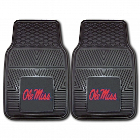 Fan Mat Floor Mat - Universal Fit Black Vinyl Set of 2 - 11778