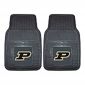 Fan Mat Floor Mat - Universal Fit Black Vinyl Set of 2 - 11783
