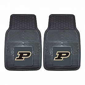 Fan Mat Floor Mat - Universal Fit Black Vinyl Set of 2 - 11783