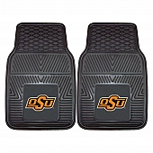 Fan Mat Floor Mat - Universal Fit Black Vinyl Set of 2 - 11822