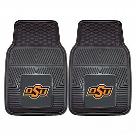 Fan Mat Floor Mat - Universal Fit Black Vinyl Set of 2 - 11822