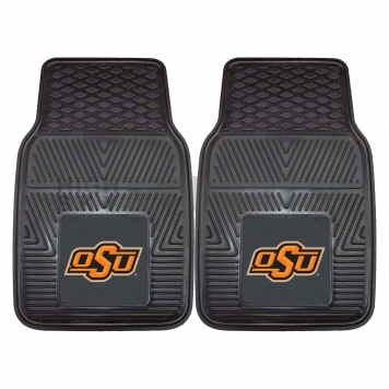 Fan Mat Floor Mat - Universal Fit Black Vinyl Set of 2 - 11822