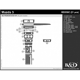 B & I Fender Dash Panel Trim WD550CDCF