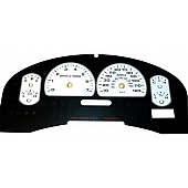 US Speedo Gauge Face Overlay - White Daytime Color/ Black Letter Color - XLT070