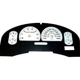 US Speedo Gauge Face Overlay - White Daytime Color/ Black Letter Color - XLT070