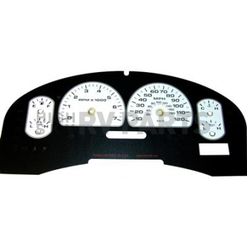 US Speedo Gauge Face Overlay - White Daytime Color/ Black Letter Color - XLT070