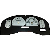 US Speedo Gauge Face Overlay - Silver Daytime Color/ Black Letter Color - XLT072