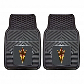 Fan Mat Floor Mat - Universal Fit Black Vinyl Set of 2 - 11933