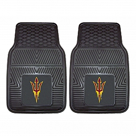 Fan Mat Floor Mat - Universal Fit Black Vinyl Set of 2 - 11933