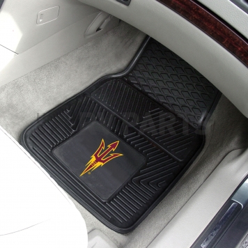 Fan Mat Floor Mat - Universal Fit Black Vinyl Set of 2 - 11933-1