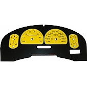 US Speedo Gauge Face Overlay - Yellow Daytime Color/ Black Letter Color - XLT073