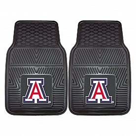 Fan Mat Floor Mat - Universal Fit Black Vinyl Set of 2 - 11935