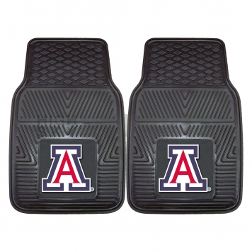 Fan Mat Floor Mat - Universal Fit Black Vinyl Set of 2 - 11935