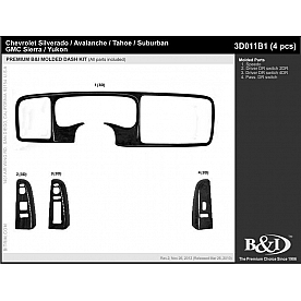 B & I Fender Dash Panel Trim 3D011B1DCF