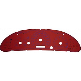 US Speedo Gauge Face Overlay - Red Daytime Color/ White Letter Color - CAV035