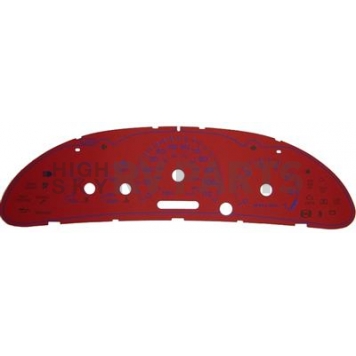 US Speedo Gauge Face Overlay - Red Daytime Color/ White Letter Color - CAV035
