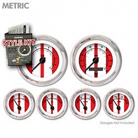 Aurora Instuments Gauge Face Overlay - Fiber Red Daytime Color/ Black Letter Color - 5752