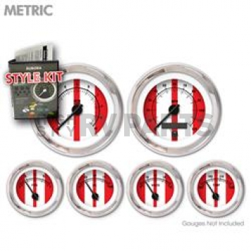 Aurora Instuments Gauge Face Overlay - Fiber Red Daytime Color/ Black Letter Color - 5752