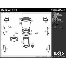 B & I Fender Dash Panel Trim WD960LSNB