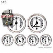 Aurora Instuments Gauge Face Overlay - Fiber Gray Daytime Color/ Black Letter Color - 2132