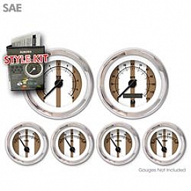 Aurora Instuments Gauge Face Overlay - Fiber Brown Daytime Color/ Black Letter Color - 2143