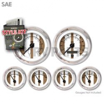 Aurora Instuments Gauge Face Overlay - Fiber Brown Daytime Color/ Black Letter Color - 2143
