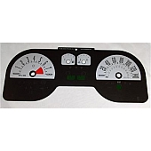 US Speedo Gauge Face Overlay - Silver Daytime Color/ Black Letter Color - MUS0842