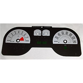 US Speedo Gauge Face Overlay - Silver Daytime Color/ Black Letter Color - MUS0842